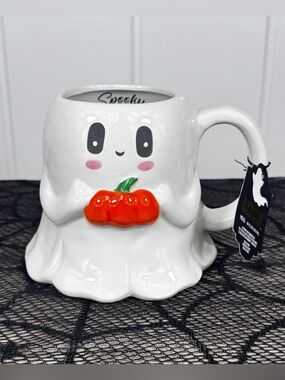 NEW Haunted Halloween Ghost with Pumpkin Halloween Mug